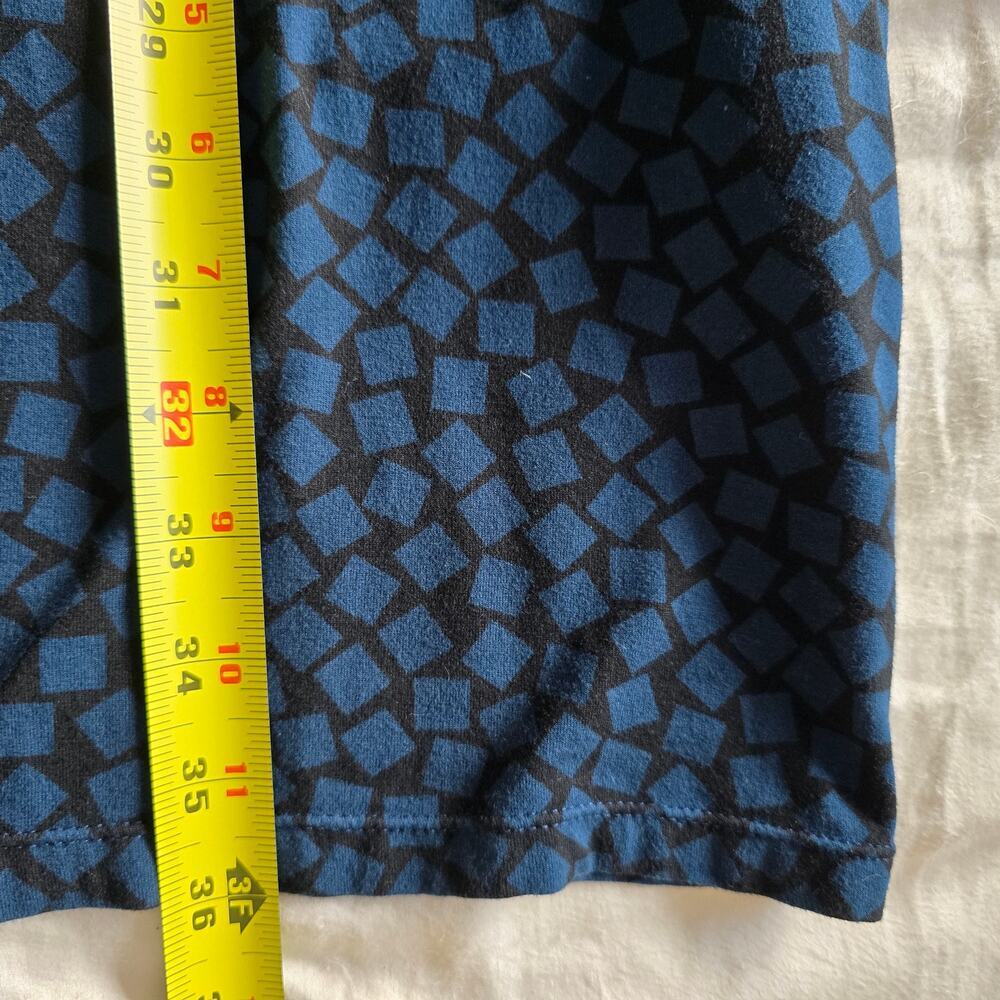 Ava Sky Hawaii Jersey Dress Short Sleeve Blue Black Size L - Picture 7 of 7